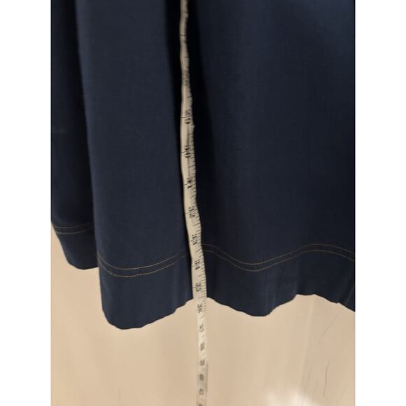 Free People Dress Large Aline Denim Embroidered Foral Short Sleeve Mini Boho - Picture 11 of 12